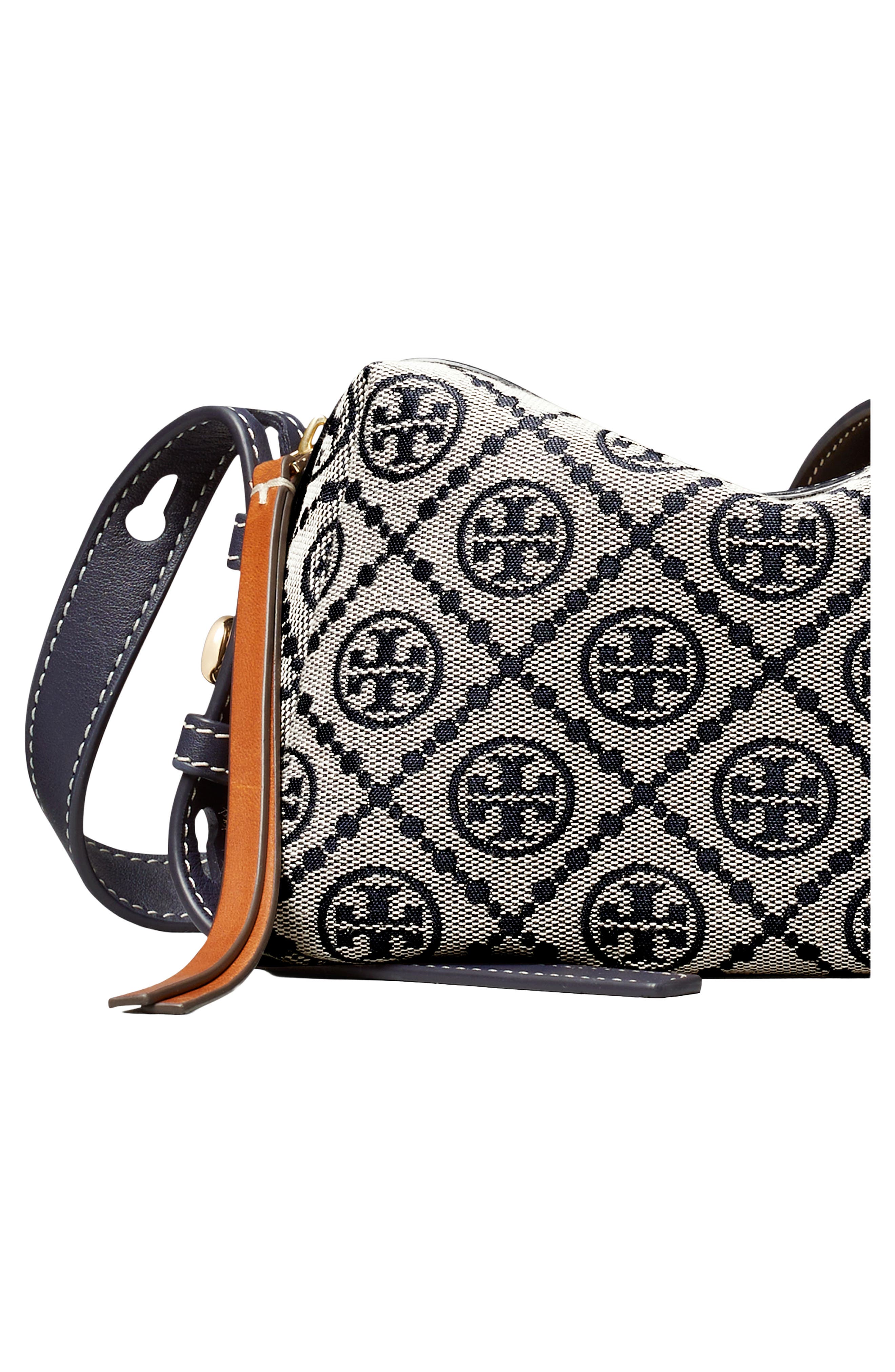 Romy T Monogram Soft Crossbody Bag, Alternate, color, TORY NAVY