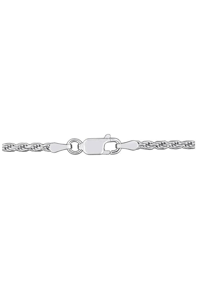 Diamond Cut Rope Chain Bracelet, 2.40mm, Alternate, color, SILVER