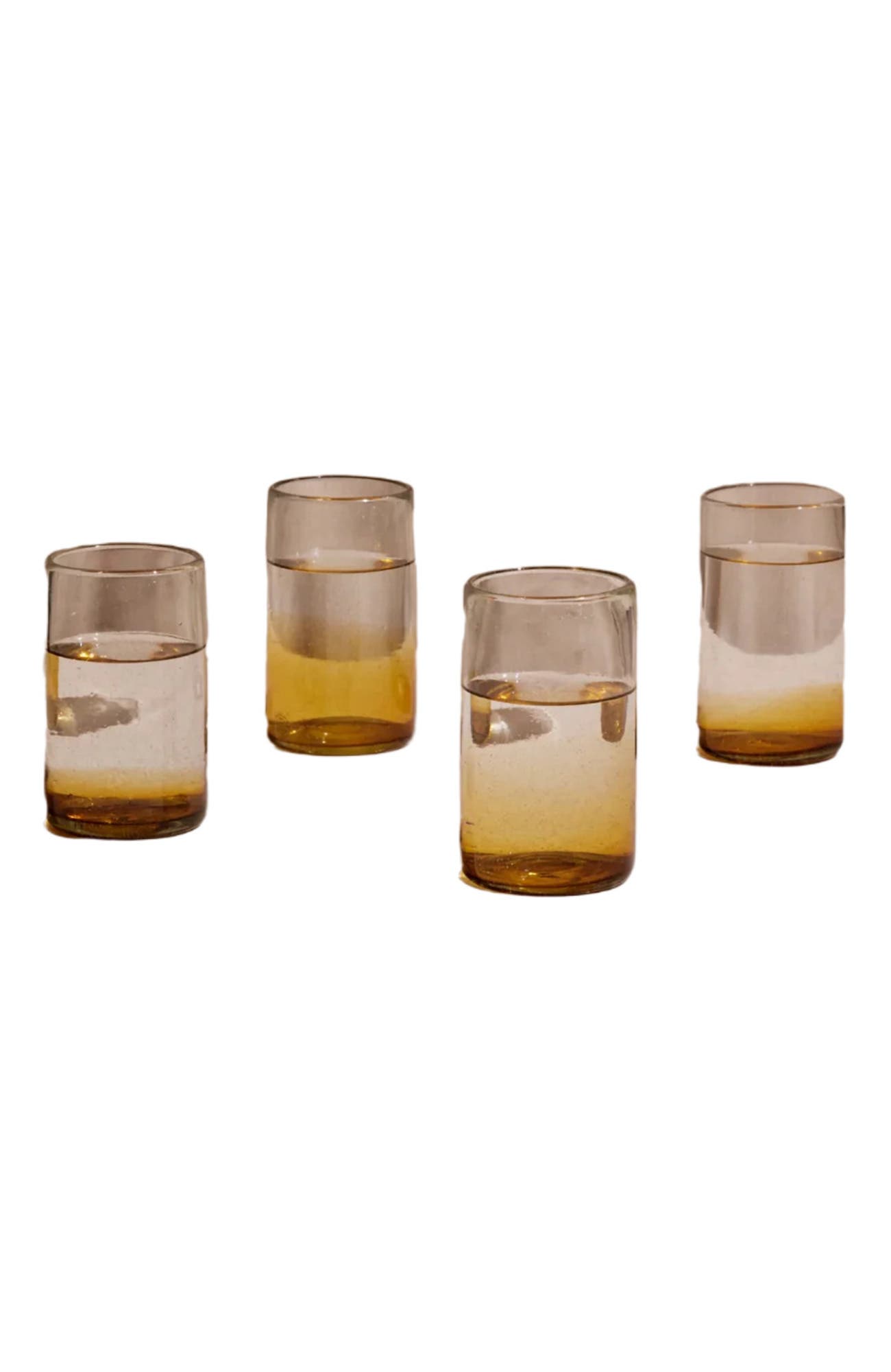Meso Goods Sofia Ombre Effect Glass - Set of 4 - Clear Amber