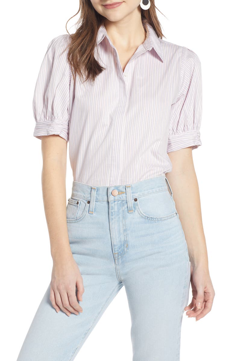 Something Navy Puff Sleeve Top, Main, color, 