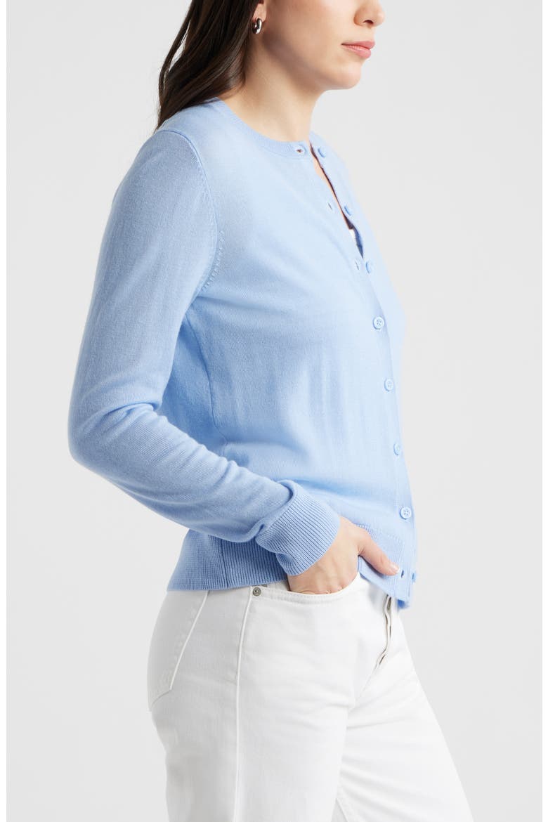 Merino Wool Blend Cardigan, Alternate, color, BLUE WINDSURFER