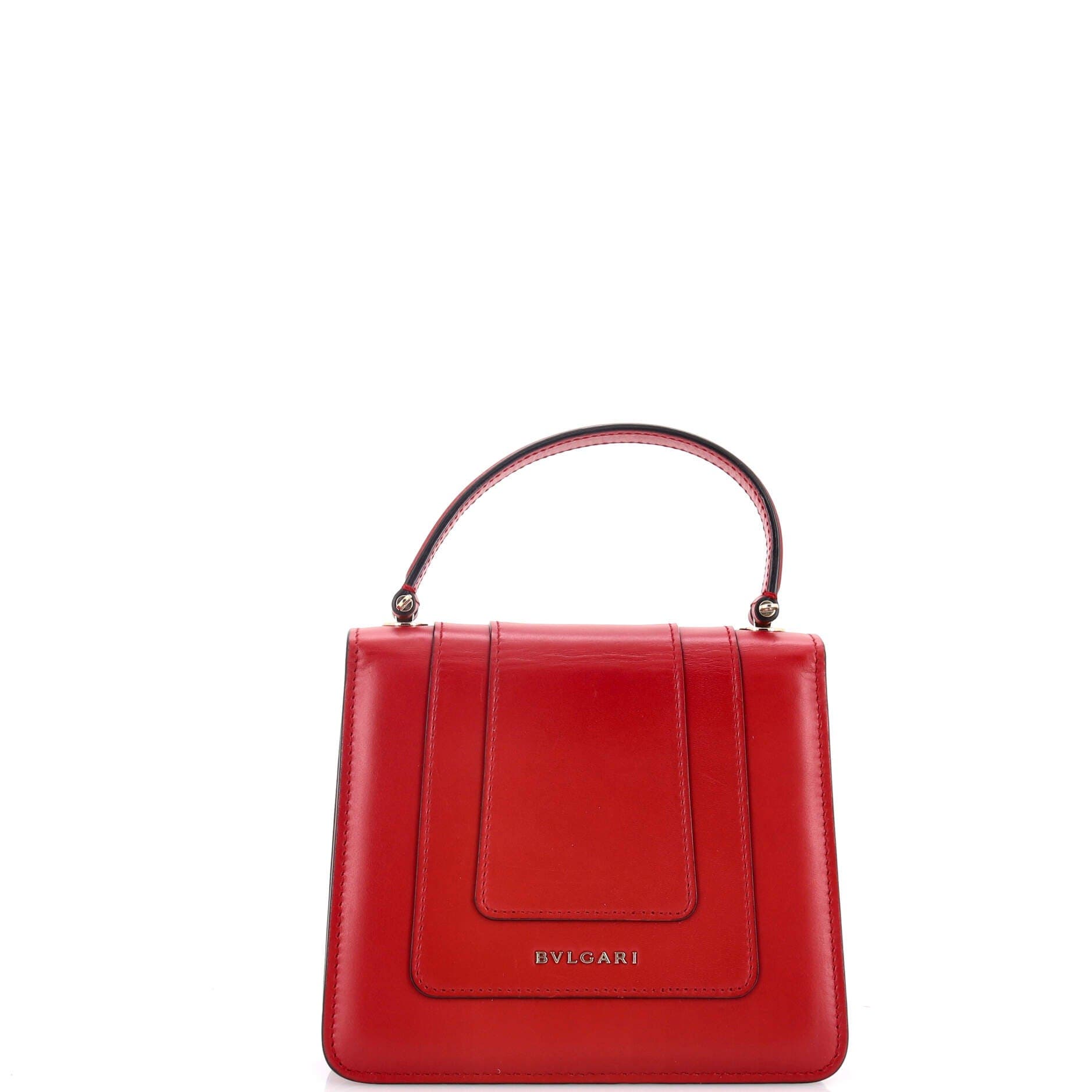 Serpenti Forever Top Handle Bag Leather Small, Alternate, color, Red