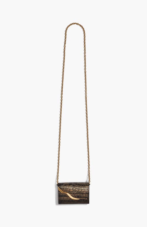 Donna Karan New York Malverne Metallic Croco Wallet On String In Multi