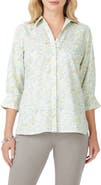 Foxcroft Meryl Coast to Coast Print Cotton Button-Up Shirt