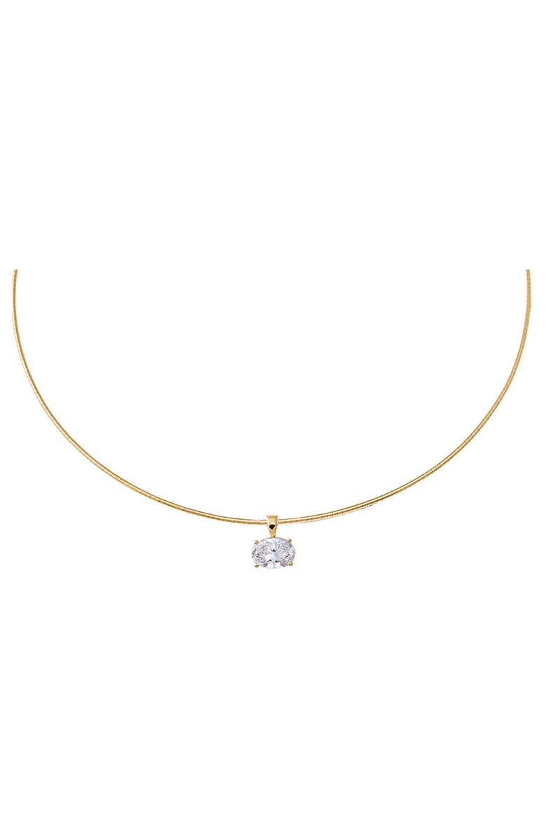 BY ADINA EDEN Lab Grown Diamond Oval Round Omega Chain Necklace 14K, Main, color, 14K Gold - 3 Carat