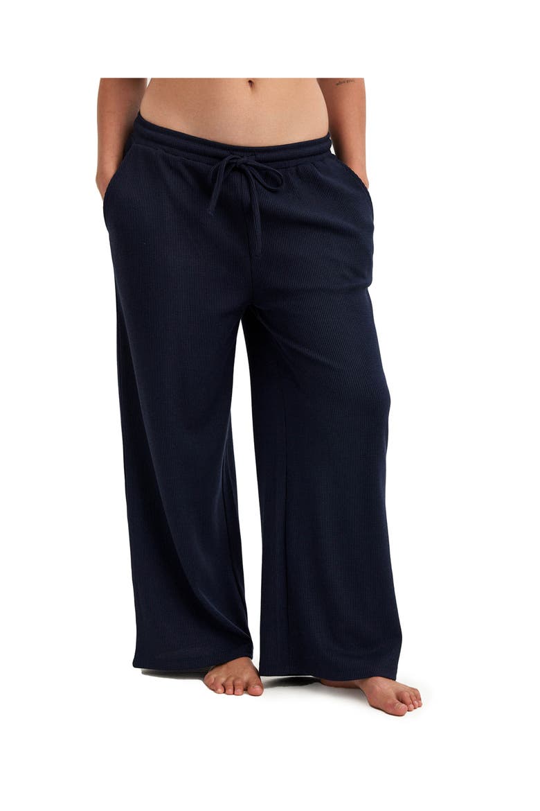 Summer Lounge Waffle Wide Leg Pant, Main, color, Navy