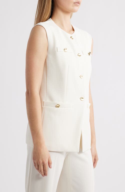 ANNE KLEIN ANNE KLEIN LONGLINE CREPE VEST 