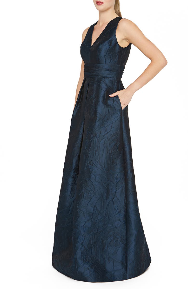 Mariah Crinkle Pleated Gown