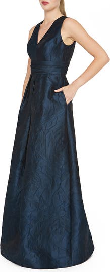 Mariah Crinkle Pleated Gown