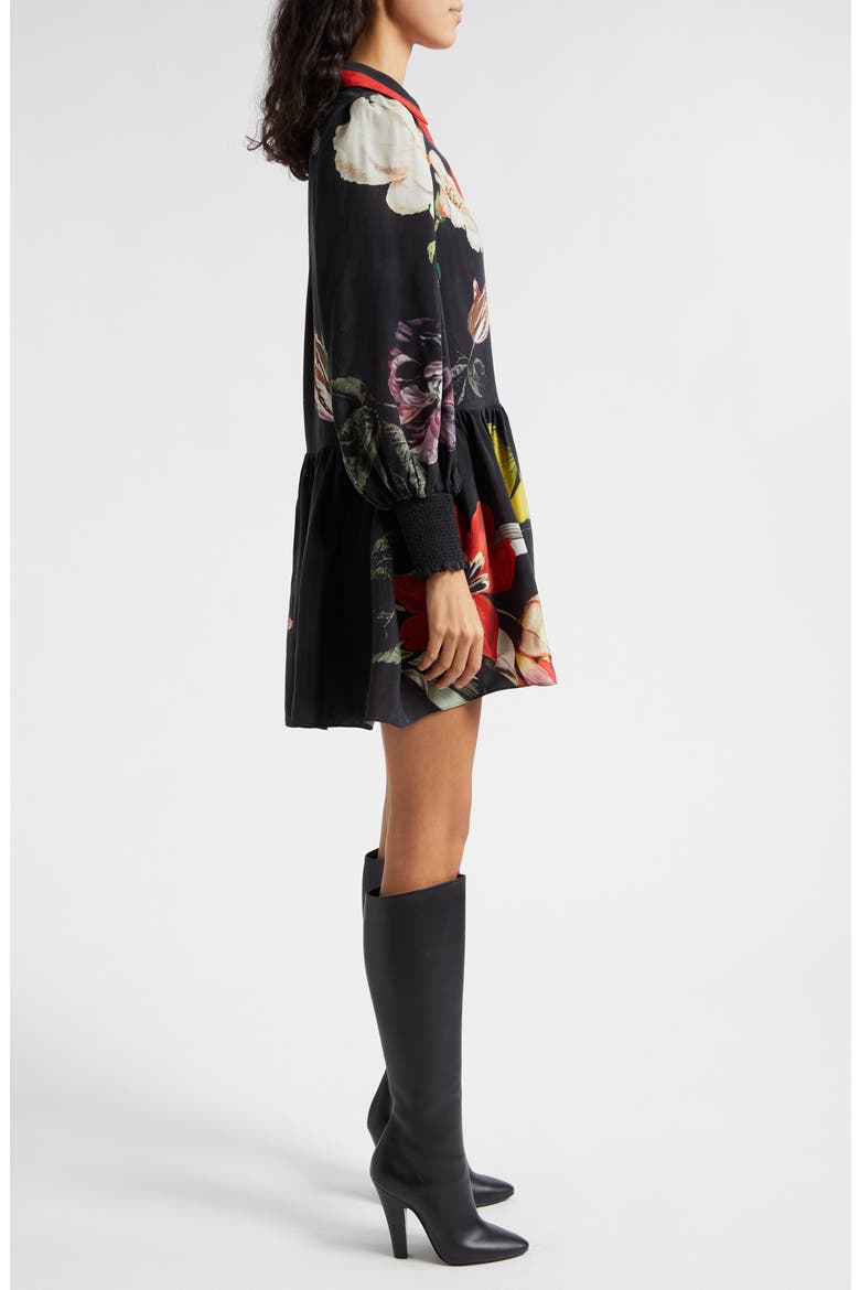 Bertha Floral Print Ruffle Shirtdress, Alternate, color, ESSENTIAL FLORAL