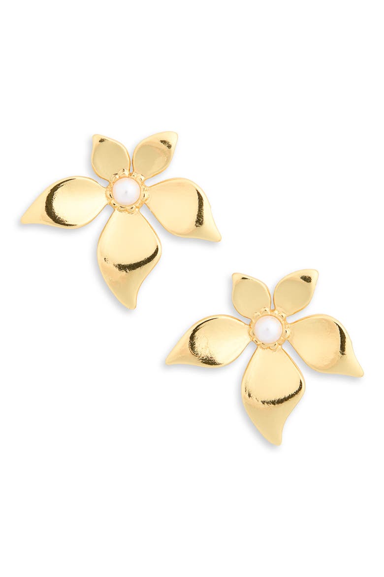 Petal Earrings, Main, color, GOLD