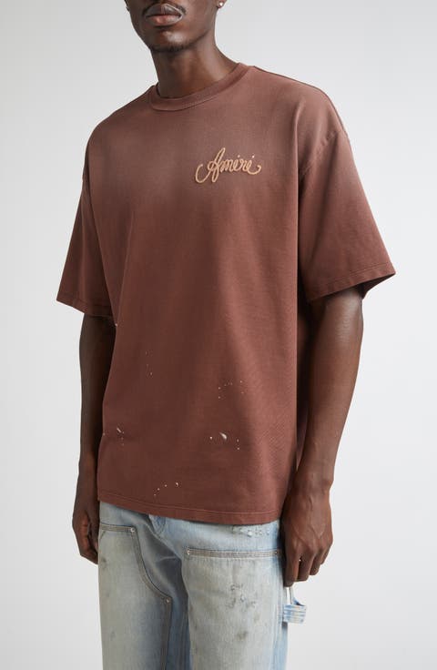 Tシャツ・カットソー AMIRI Dark Brown Leather T-Shirt AMIRI Dark Brown Leather T-shirt | italist