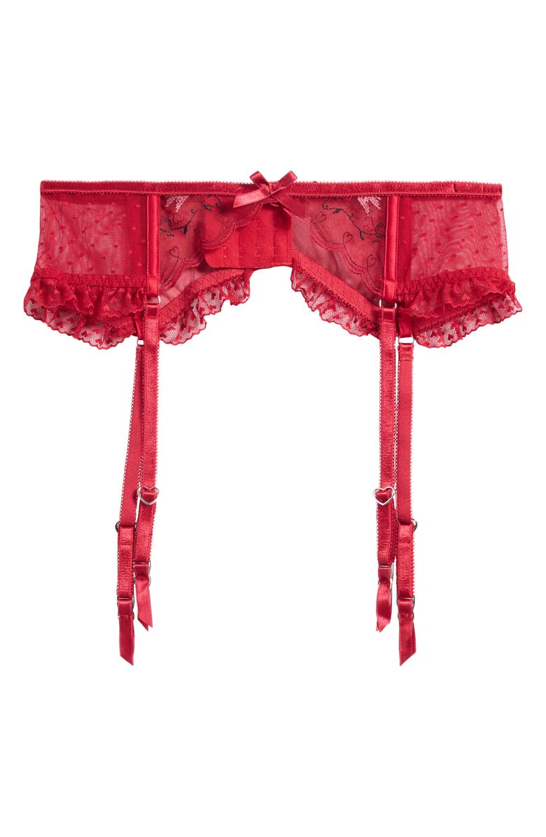 Kat The Label Cupid Garter Belt, Main, color, Red
