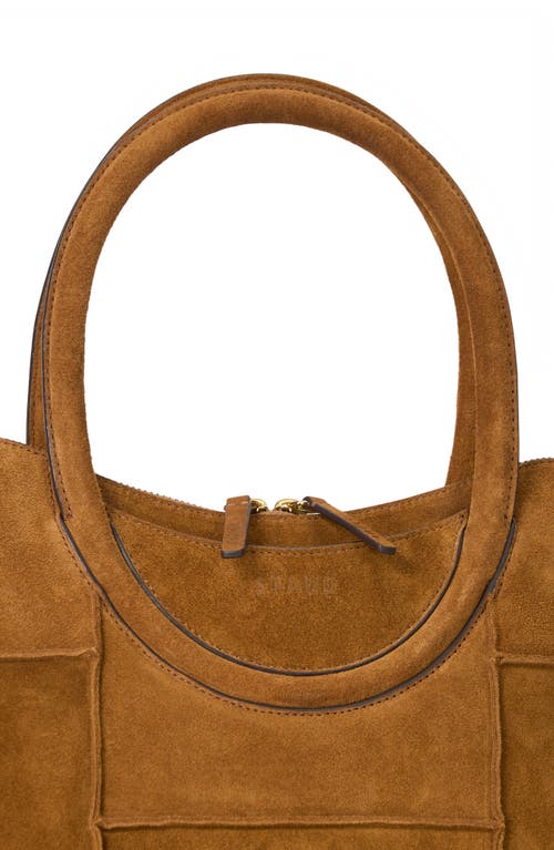 Staud Naomi Suede Satchel In Brown