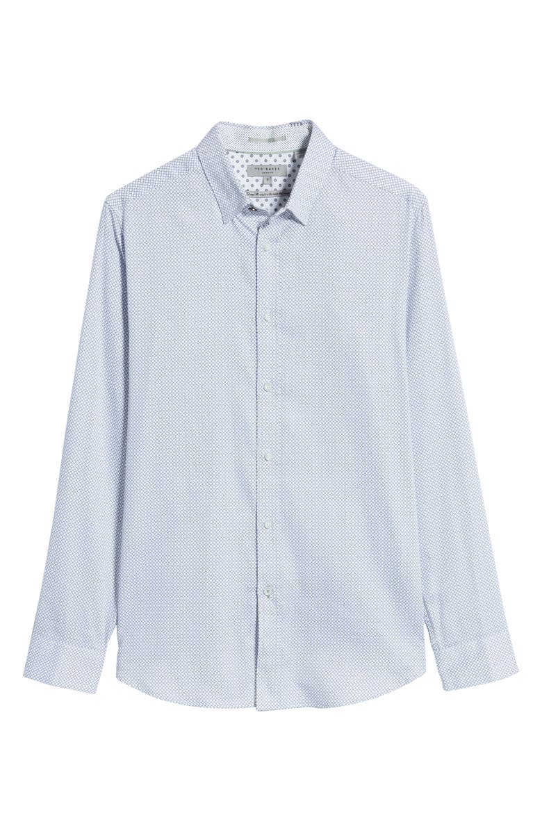 Ted Baker London Slim Fit Geo Print Button-Up Shirt, Alternate, color, 