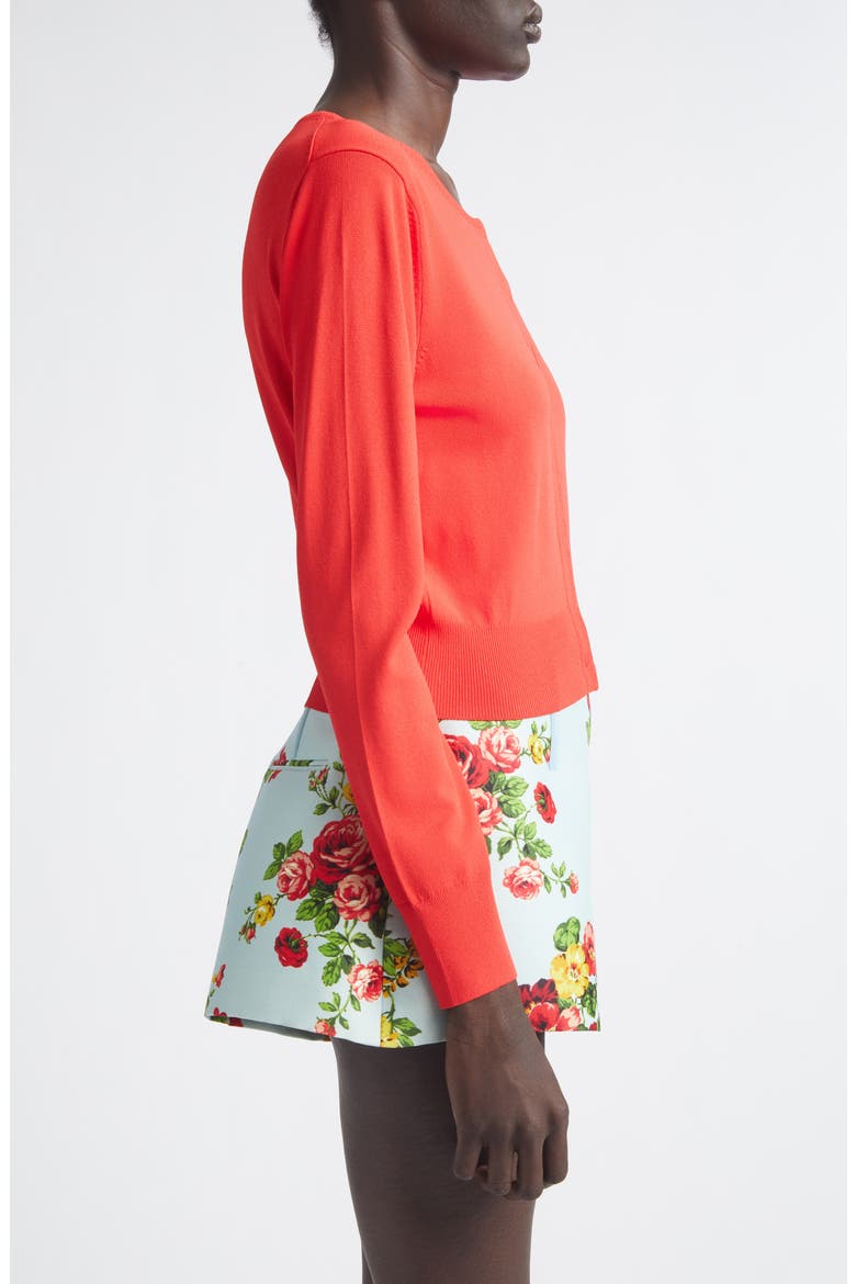 The Ellery Shrunken Cardigan, Alternate, color, RED