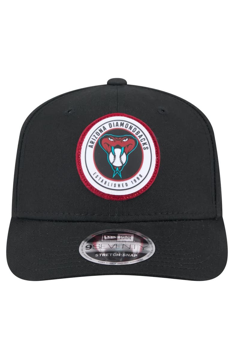 New Era Men's New Era Black Arizona Diamondbacks Circle Patch 9SEVENTY Stretch-Snap Hat, Alternate, color, Black