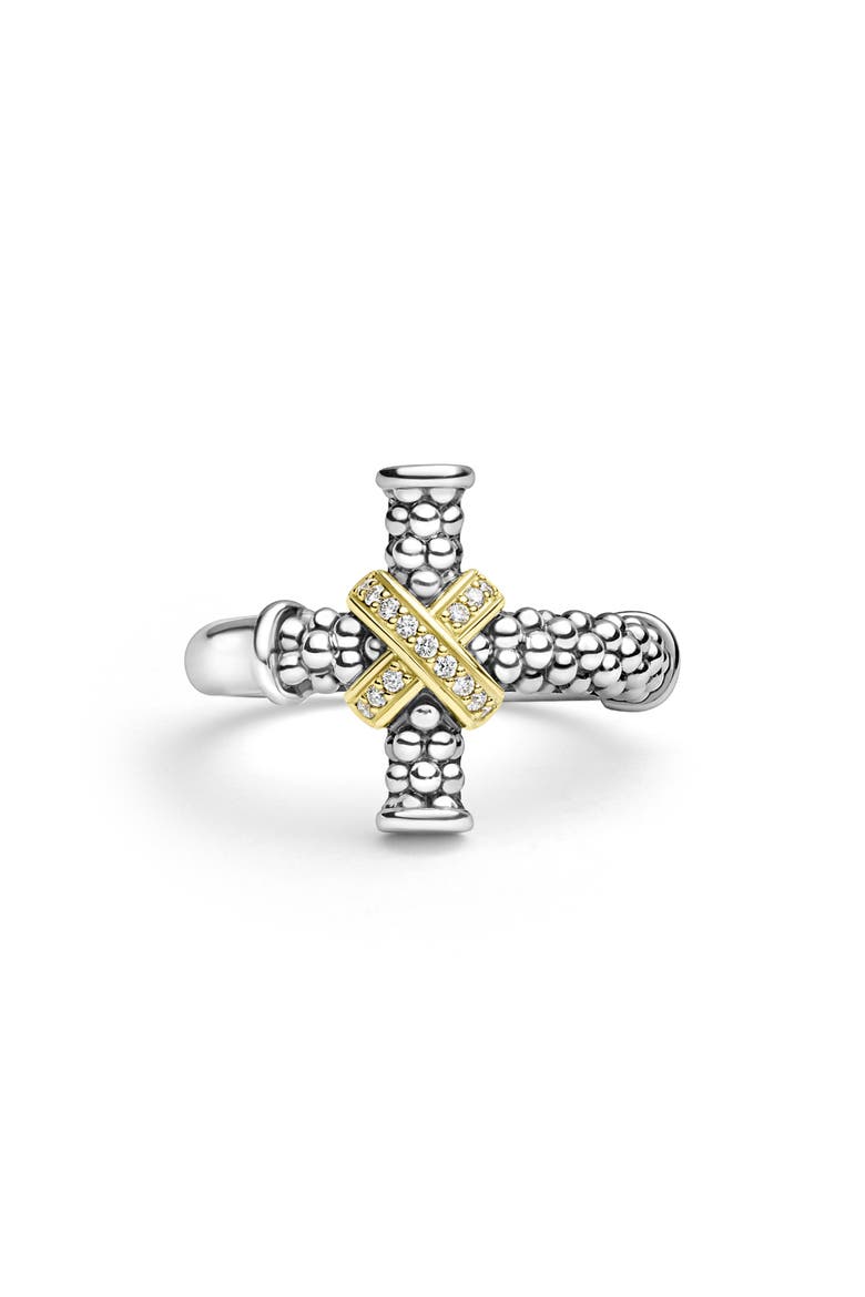 Men's Anthem 2-Tone Diamond Cross Necklace, Alternate, color, TWO TONE
