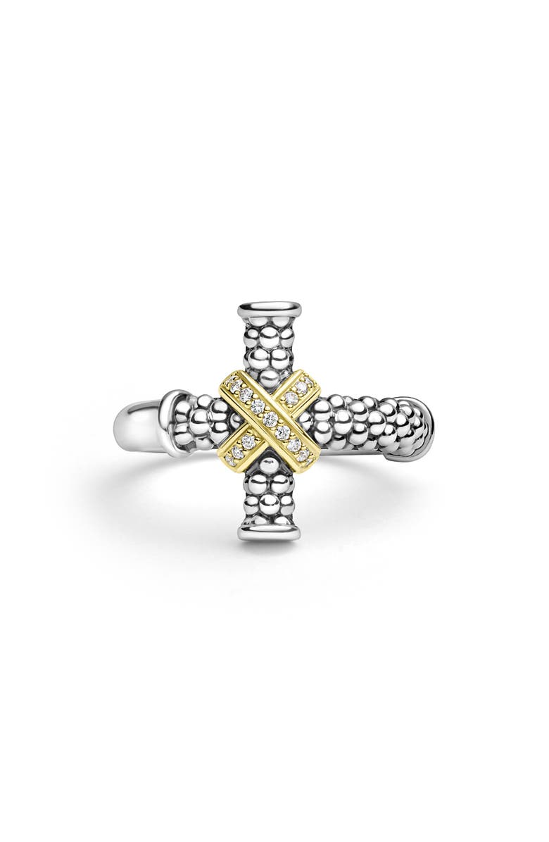 LAGOS Men's Anthem 2-Tone Diamond Cross Necklace, Alternate, color,