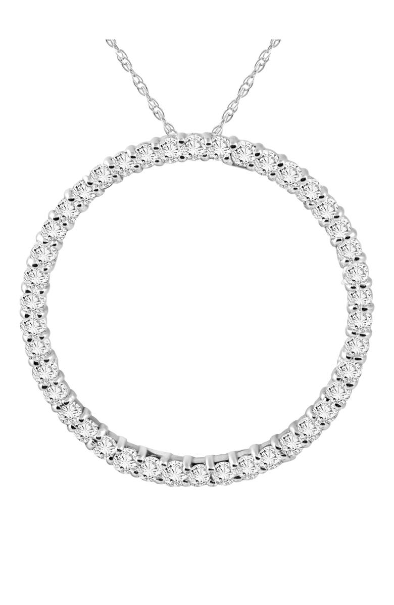 Bliss Diamond 1Ct Circle Diamond Pendant Gold Necklace Lab Grown, Main, color, 