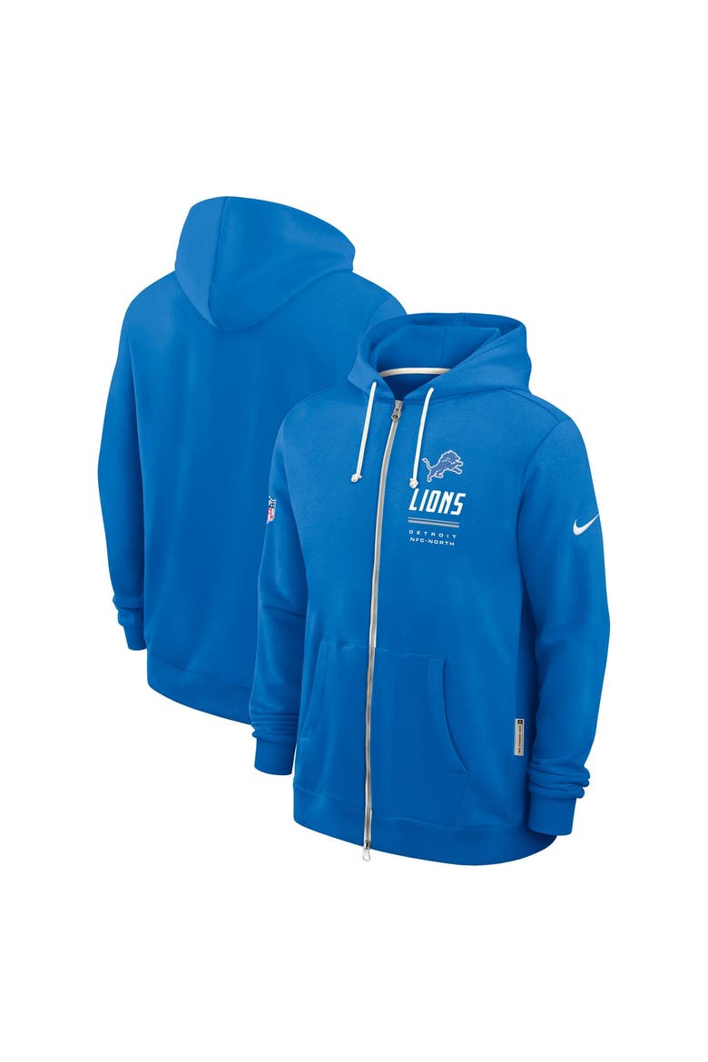 Men's Nike Blue Detroit Lions Sideline Standard Issue Quarterback Scramble Dri-FIT Full-Zip Hoodie, Alternate, color, Blue