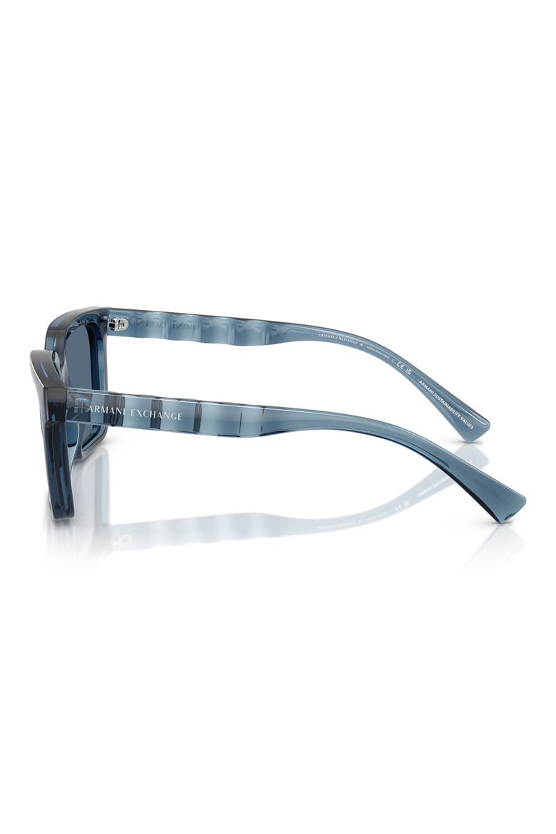 56mm Square Sunglasses, Alternate, color, SHINY BLUE / DARK BLUE