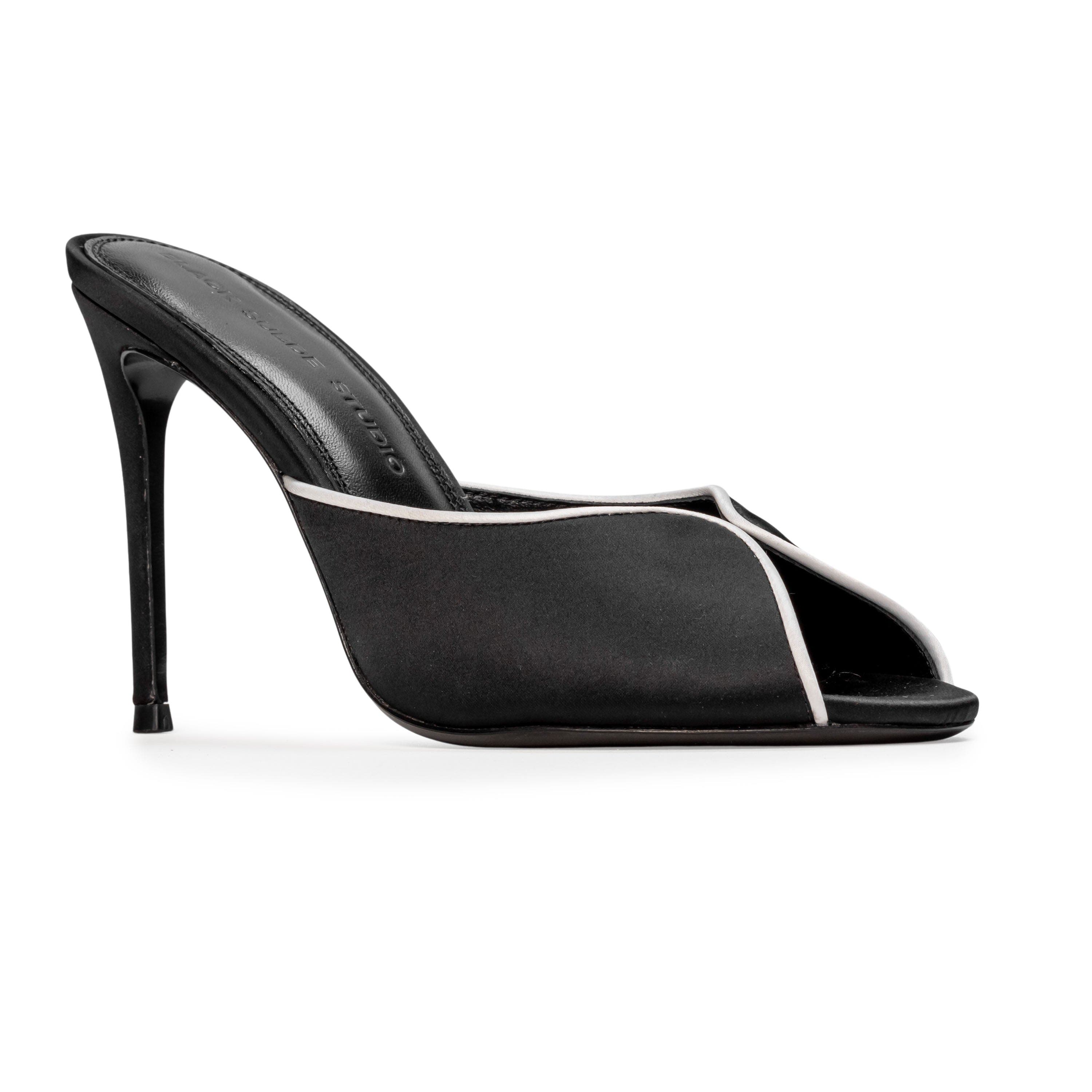Amelia 100 Mule, Alternate, color, Black Satin