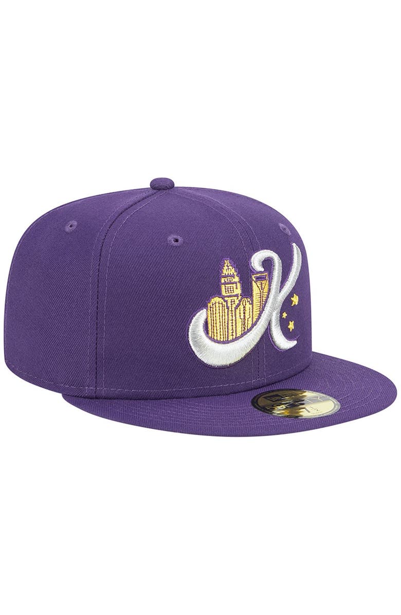 New Era Men's New Era Purple Charlotte Knights Theme Nights Uptown  59FIFTY Fitted Hat, Alternate, color, Purple