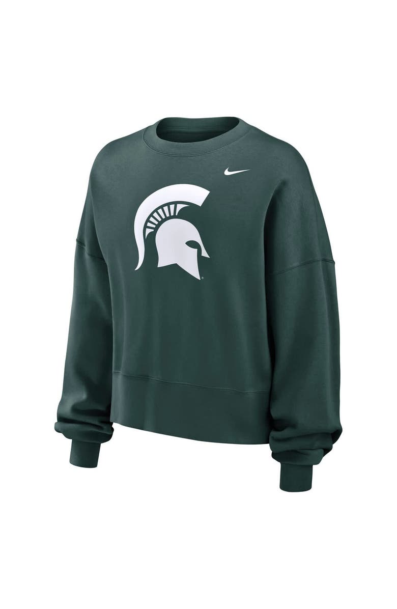 Nike Women's Nike Green Michigan State Spartans Oversized Essential Pullover Sweatshirt, Alternate, color, 