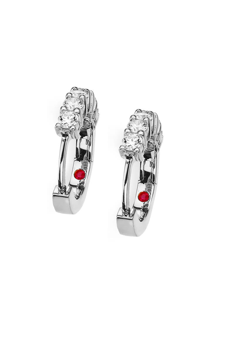 Diamond Huggie Hoop Earrings, Alternate, color, WHITE GOLD