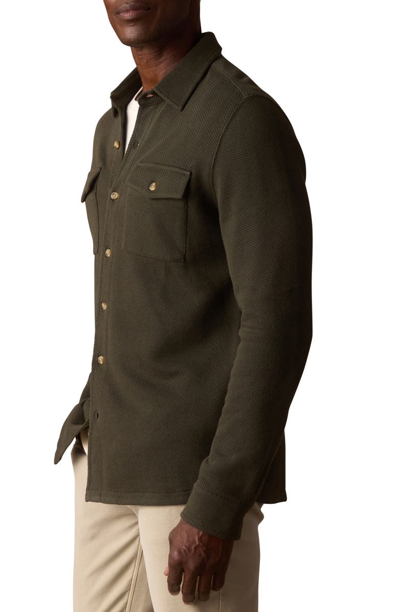 The Normal Brand Looped Terry Button-Up Shirt, Alternate, color, Alpine