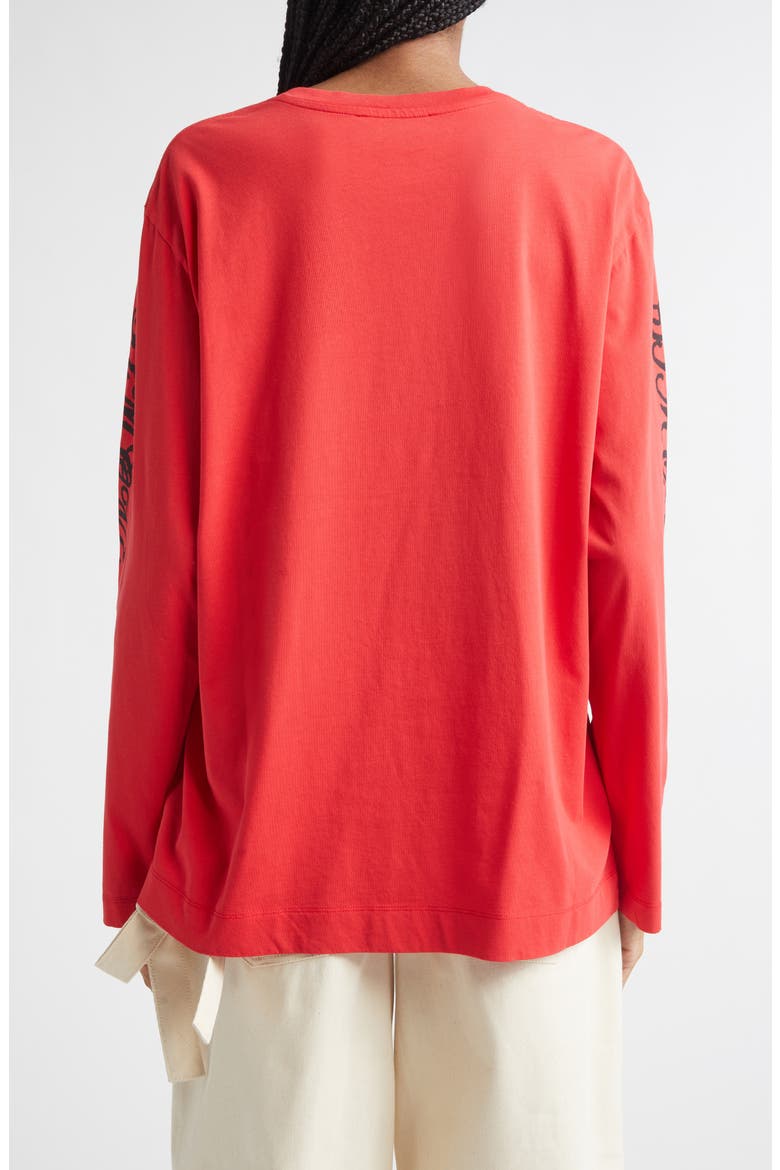 Dim Sum Logo Long Sleeve Cotton Graphic T-Shirt, Alternate, color, RED/ BLACK/ PEARL/ CLEAR