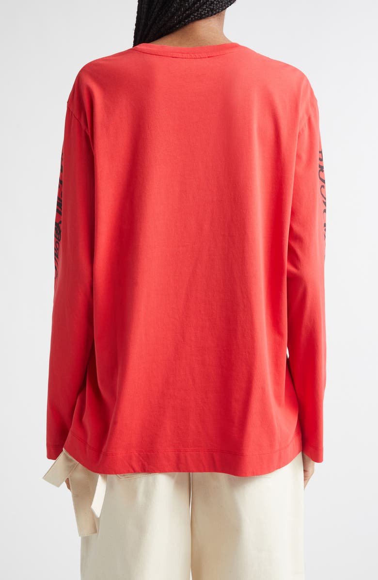 Simone Rocha Dim Sum Logo Long Sleeve Cotton Graphic T-Shirt, Alternate, color, Red/ Black/ Pearl/ Clear