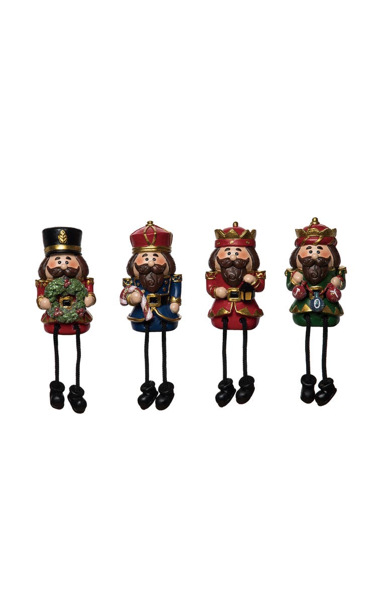 Transpac Resin Nutcracker Shelf Sitter Figurines Set of 4 Colorful Decor, Main, color, 