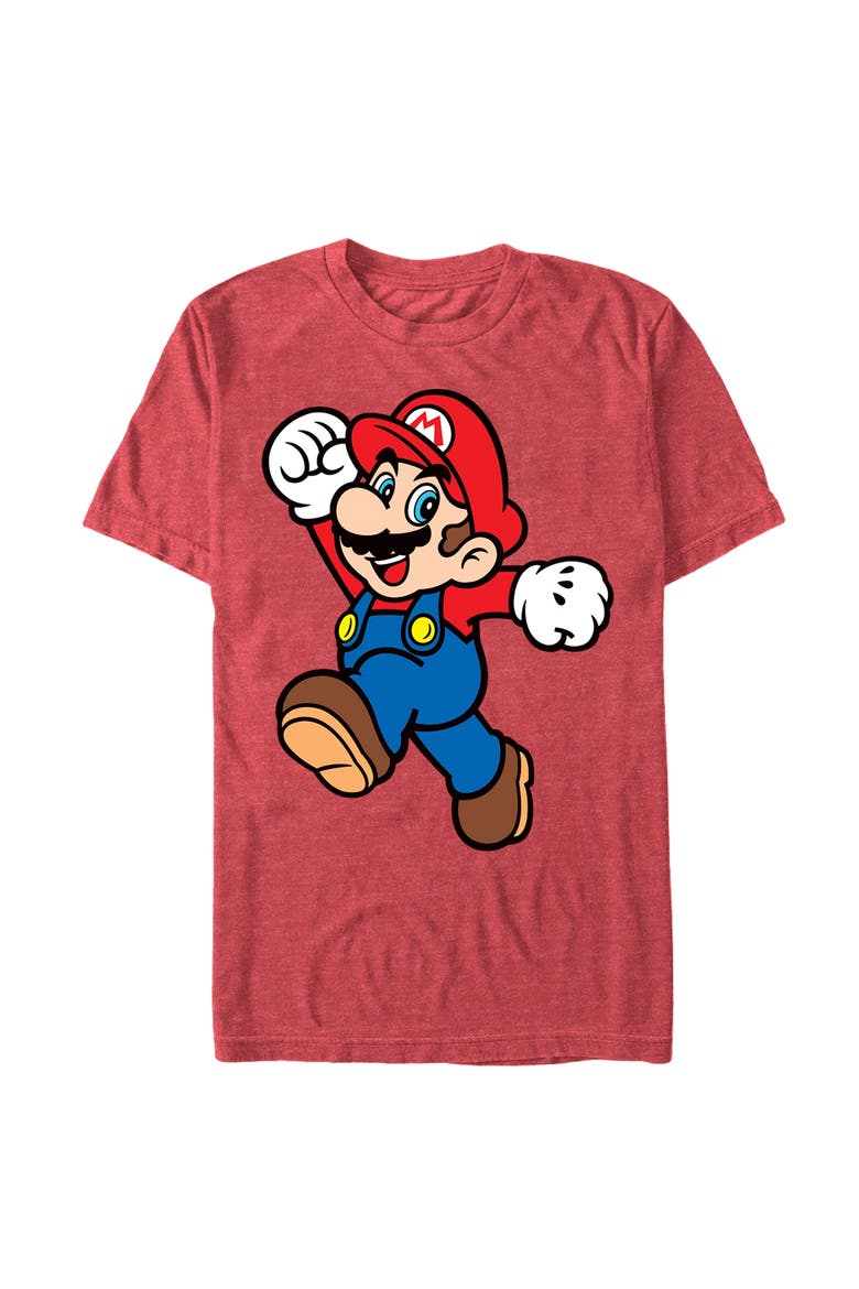 Men's Nintendo Mario Super Pose  Graphic T-Shirt, Main, color, Red Heather