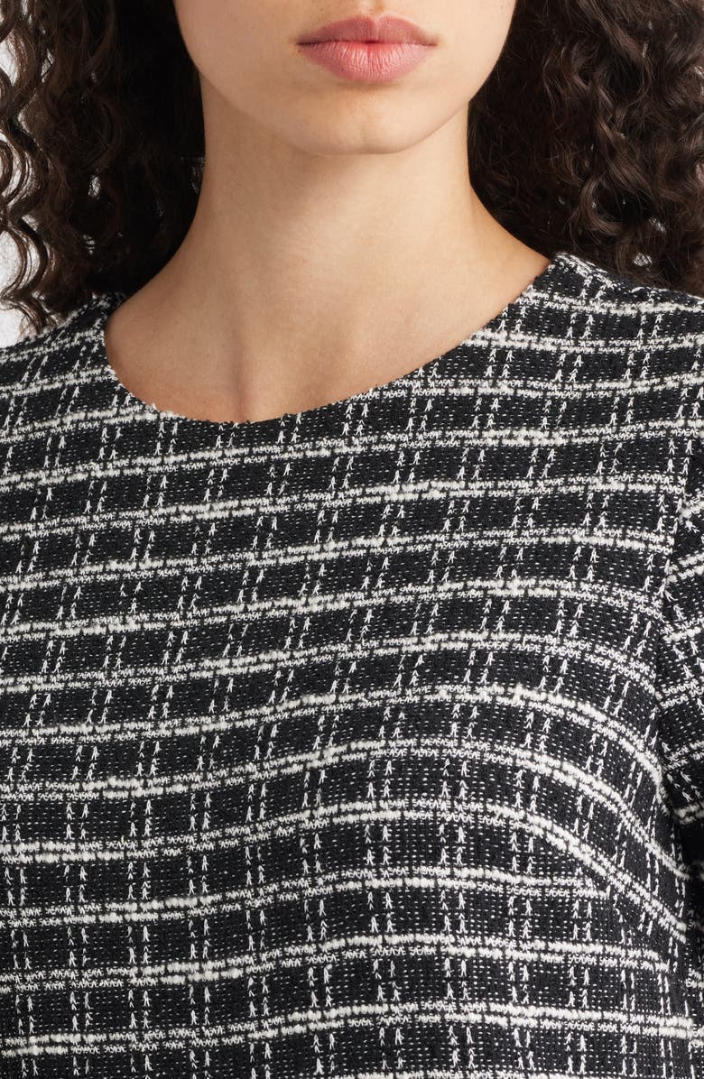 Julia Jordan Pleated Hem Bouclé Minidress, Alternate, color, Black Multi