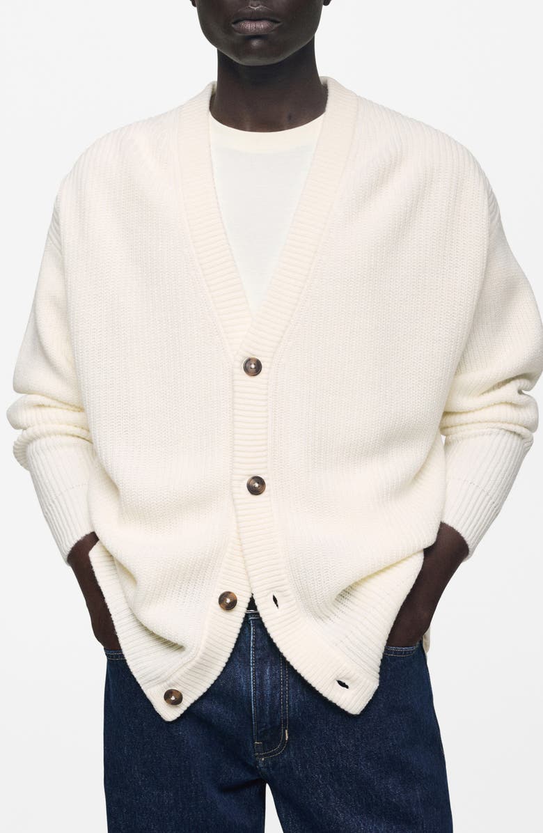 MANGO Relaxed Fit Chunky Knit Cardigan, Main, color,