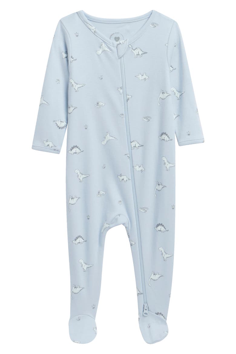 Zip Footie Romper, Main, color, BLUE AIR DINOS