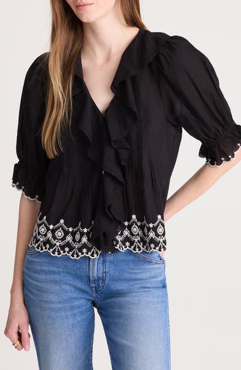Ruffle Puff Sleeve Top