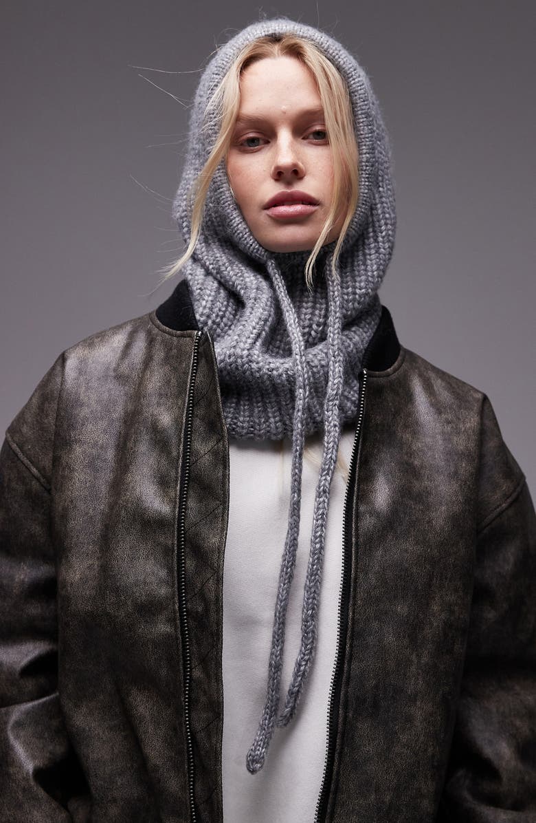 Topshop Hero Rib Balaclava, Alternate, color,