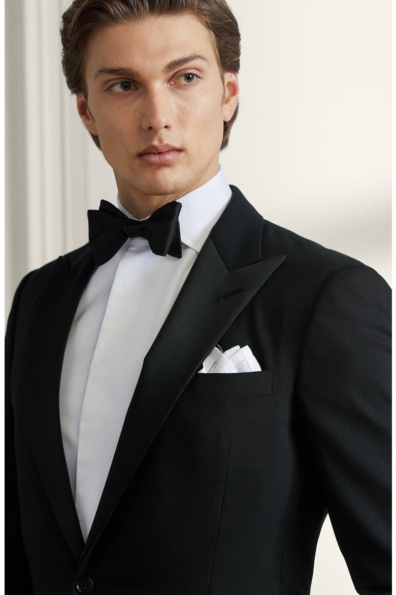 Gregory Hand Tailored Wool Tuxedo, Alternate, color, BLACK