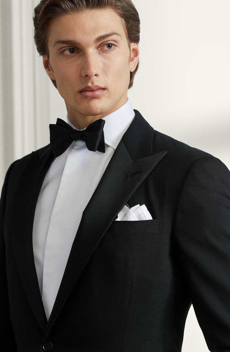 Ralph Lauren Purple Label Gregory Hand Tailored Wool Tuxedo, Alternate, color, Black