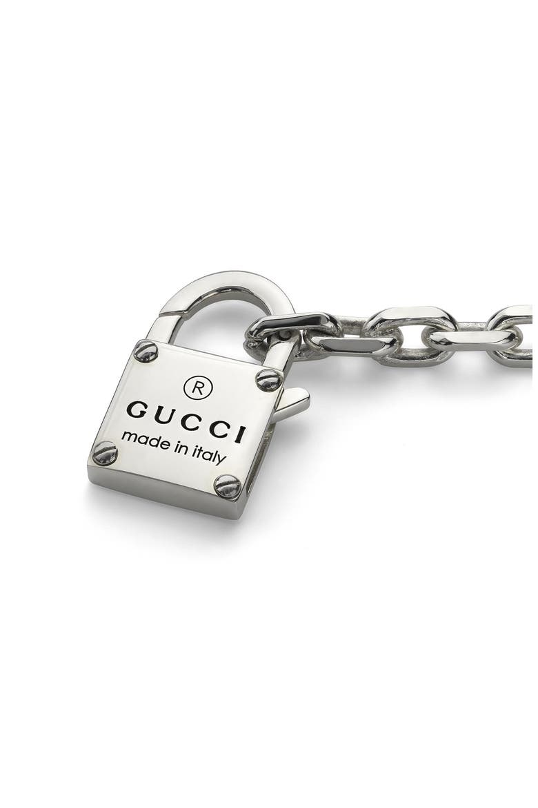 Trademark Lock Pendant Bracelet, Alternate, color, SILVER