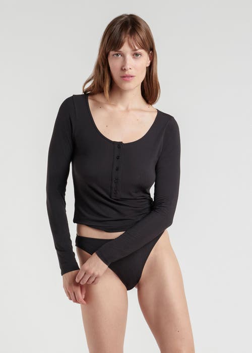 Skin Dreamy Longsleeve Henley In Black