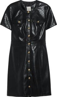 Cinq à Sept Layla Quilted Faux Leather Minidress