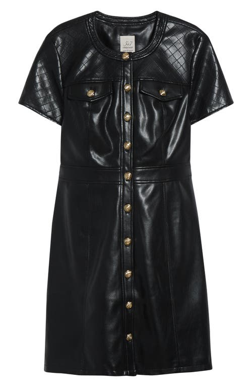 Cinq À Sept Layla Quilted Faux Leather Minidress In Black