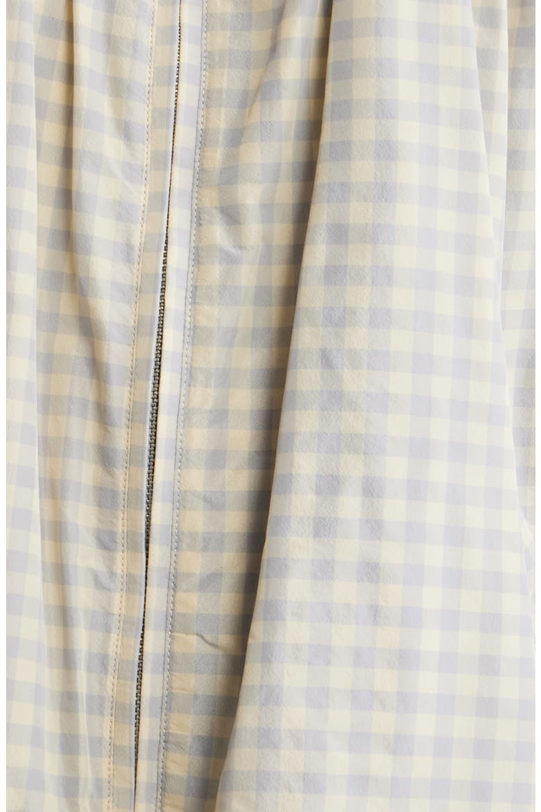 Lailah Gingham Lightweight Bomber Jacket, Alternate, color, GREY