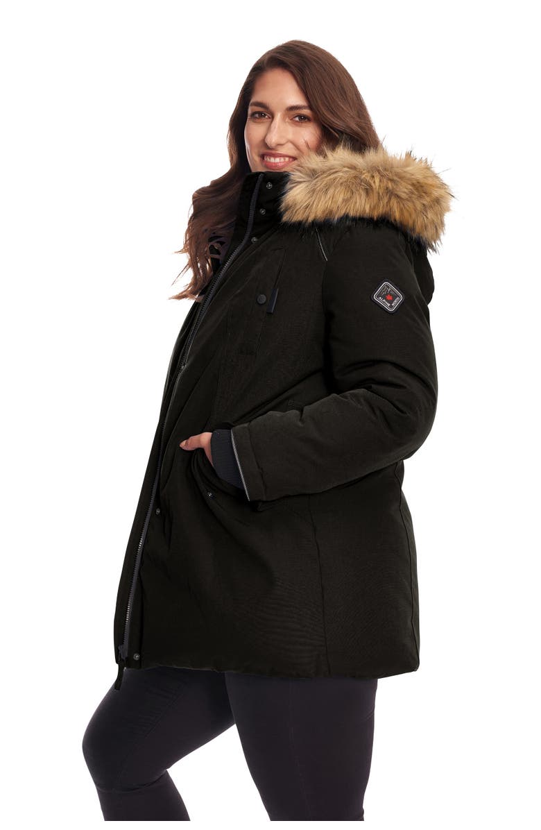 Alpine North GLACIER PLUS SIZE - Vegan Down Classic Winter Parka Jacket, Alternate, color, Black