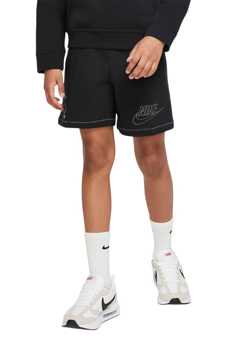 Kids' Sportswear Shorts, Alternate, color, BLACK/ BLACK/ SMOKE GREY