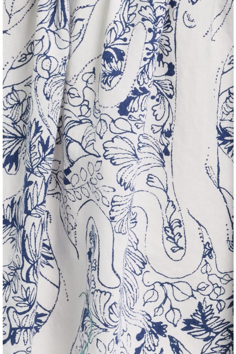 Drena Print Tie Waist Long Sleeve Shirtdress, Alternate, color, COCONUT LIL PALM PROWL